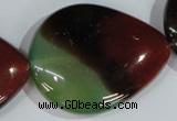 CAG1031 15.5 inches 40*50mm flat teardrop rainbow agate beads