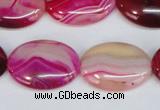 CAG1177 15.5 inches 18*25mm oval line agate gemstone beads