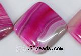 CAG1184 15.5 inches 35*35mm diamond line agate gemstone beads