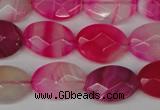 CAG1191 15.5 inches 13*18mm faceted oval line agate gemstone beads