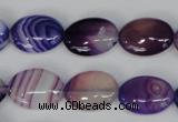 CAG1205 15.5 inches 10*14mm oval line agate gemstone beads