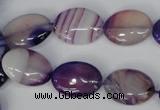 CAG1206 15.5 inches 12*16mm oval line agate gemstone beads