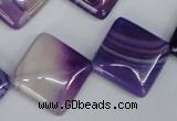 CAG1225 15.5 inches 20*20mm diamond line agate gemstone beads