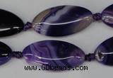 CAG1252 15.5 inches 15*30mm marquise line agate gemstone beads