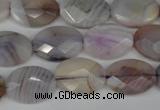 CAG1255 15.5 inches 13*18mm faceted oval line agate gemstone beads