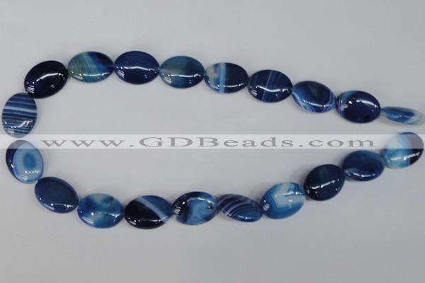 CAG1275 15.5 inches 15*20mm oval line agate gemstone beads