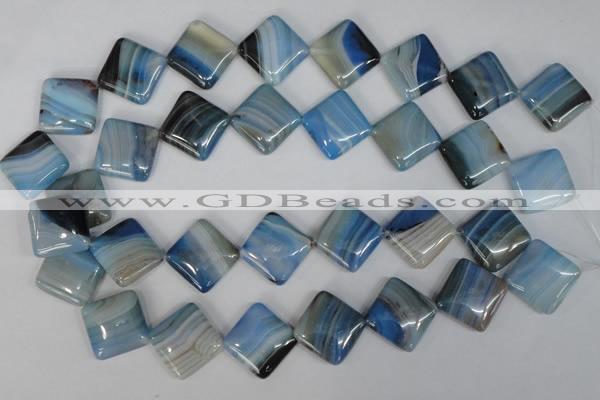 CAG1297 15.5 inches 20*20mm diamond line agate gemstone beads