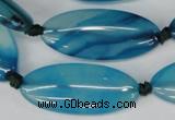 CAG1301 15.5 inches 15*35mm marquise line agate gemstone beads