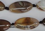 CAG1320 15.5 inches 15*30mm marquise line agate gemstone beads