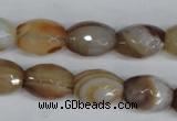 CAG1341 15.5 inches 12*16mm faceted rice line agate gemstone beads