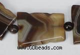 CAG1356 15.5 inches 28*35mm trapezoid line agate gemstone beads