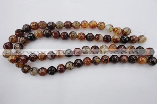 CAG1441 15.5 inches 12mm round dragon veins agate beads