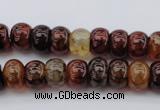 CAG1444 15.5 inches 8*12mm rondelle dragon veins agate beads