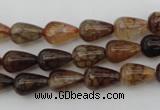 CAG1445 15.5 inches 8*12mm teardrop dragon veins agate beads