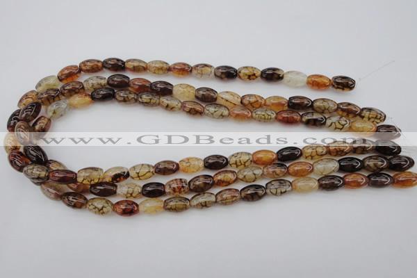 CAG1451 15.5 inches 8*12mm rice dragon veins agate beads