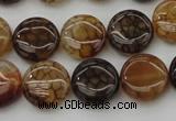 CAG1461 15.5 inches 15mm flat round dragon veins agate beads