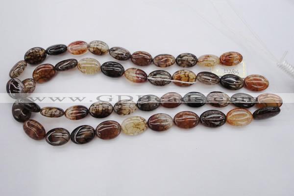 CAG1465 15.5 inches 13*18mm oval dragon veins agate beads