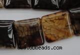 CAG1474 15.5 inches 20*20mm square dragon veins agate beads