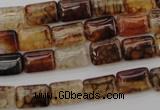 CAG1478 15.5 inches 8*12mm rectangle dragon veins agate beads