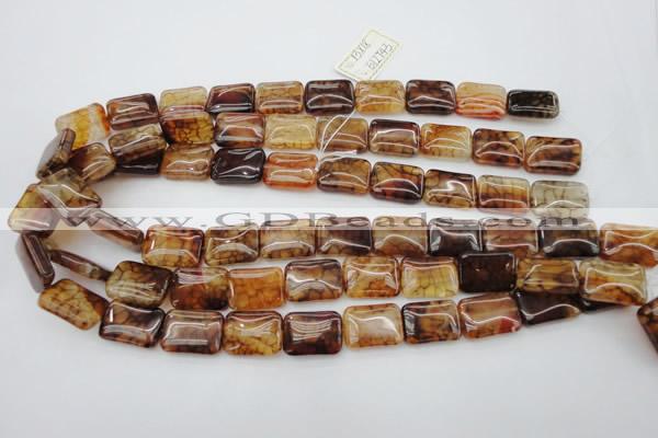 CAG1481 15.5 inches 13*18mm rectangle dragon veins agate beads