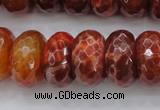 CAG1495 15.5 inches 10*20mm faceted rondelle natural fire agate beads