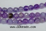 CAG1514 15.5 inches 8mm faceted round fire crackle agate beads