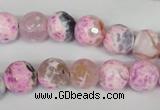 CAG1521 15.5 inches 10mm faceted round fire crackle agate beads