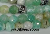 CAG1528 15.5 inches 10mm faceted round fire crackle agate beads