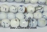 CAG1530 15.5 inches 10mm faceted round fire crackle agate beads