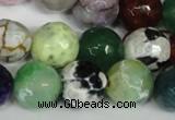 CAG1550 15.5 inches 14mm faceted round fire crackle agate beads