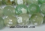 CAG1552 15.5 inches 14mm faceted round fire crackle agate beads