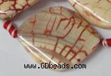 CAG1593 15.5 inches 30*38mm twisted marquise fire crackle agate beads