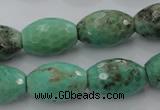 CAG1607 15.5 inches 13*20mm faceted rice green grass agate beads