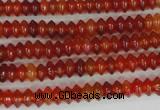 CAG1645 15.5 inches 3*6mm rondelle red agate gemstone beads