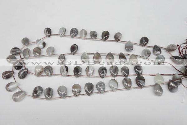 CAG1769 Top-drilled 10*14mm flat teardrop Chinese botswana agate beads