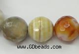 CAG1815 15.5 inches 14mm faceted round Chinese botswana agate beads