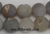 CAG1841 15.5 inches 16mm round matte druzy agate beads whholesale