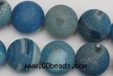 CAG1858 15.5 inches 18mm round matte druzy agate beads whholesale