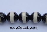 CAG1879 15.5 inches 8mm faceted round tibetan agate beads wholesale