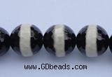 CAG1880 15.5 inches 10mm faceted round tibetan agate beads wholesale