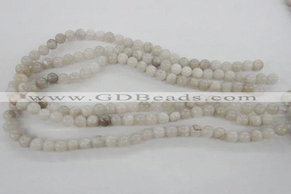 CAG1896 15.5 inches 8mm round grey agate beads wholesale