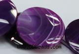 CAG204 15.5 inches 40mm faceted coin purple agate gemstone beads