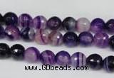 CAG2095 15.5 inches 8mm faceted round purple line agate beads