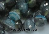 CAG216 15.5 inches 12mm faceted round blue agate gemstone beads