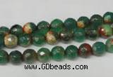 CAG2221 15.5 inches 6mm faceted round fire crackle agate beads