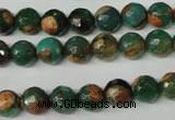 CAG2222 15.5 inches 8mm faceted round fire crackle agate beads