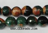 CAG2224 15.5 inches 12mm faceted round fire crackle agate beads