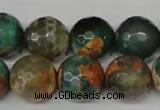 CAG2227 15.5 inches 18mm faceted round fire crackle agate beads