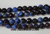 CAG2231 15.5 inches 6mm faceted round fire crackle agate beads