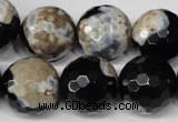 CAG2247 15.5 inches 18mm faceted round fire crackle agate beads